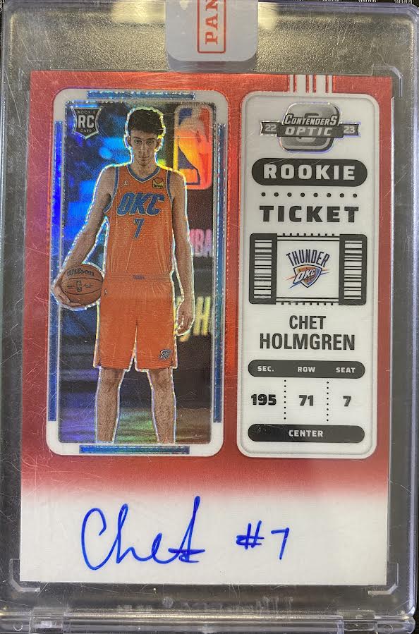 2022-2023 Chet Holmgren Autograph Rookie Ticket Card Optic Contenders