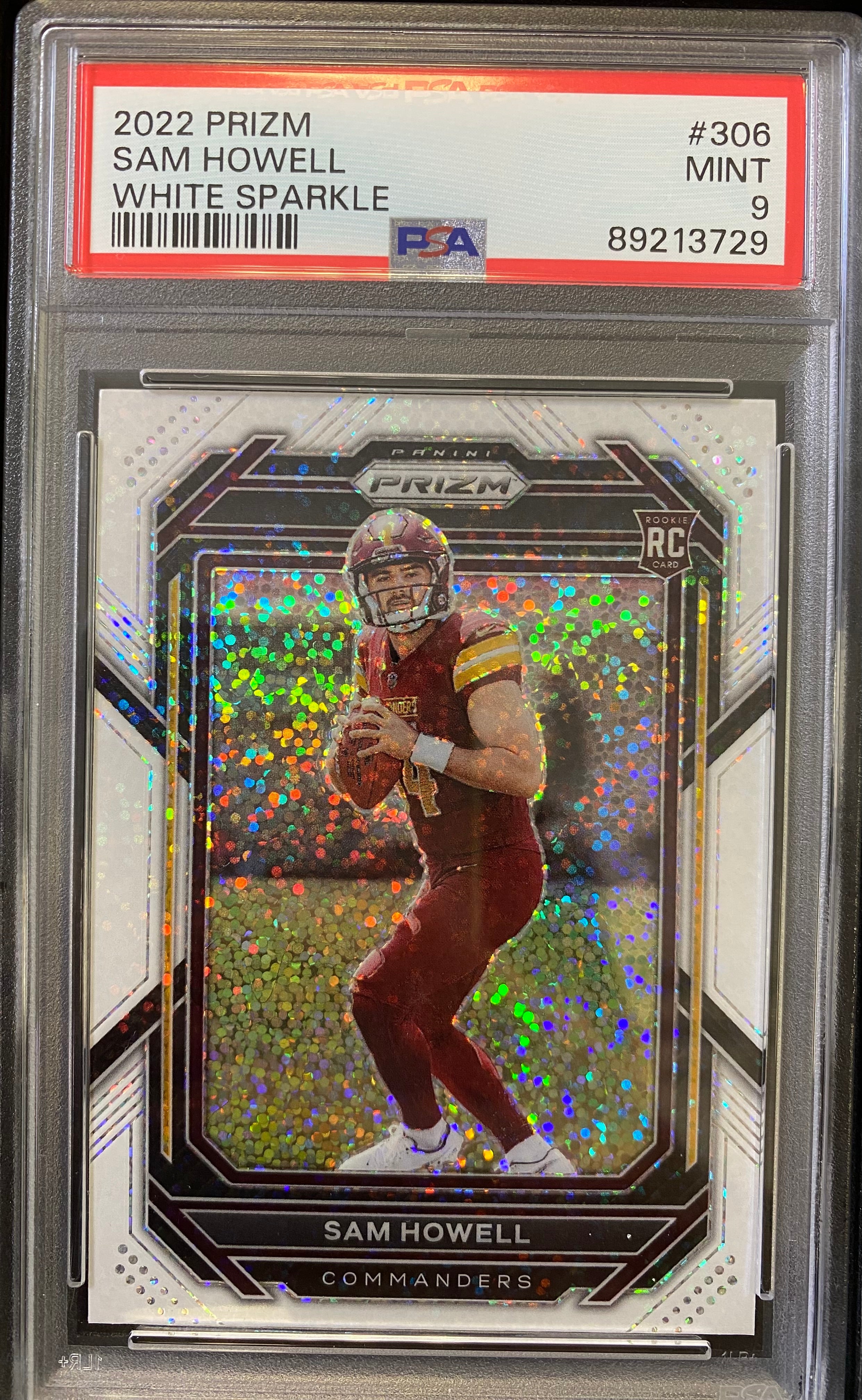 2022 Sam Howell White Sparkle Prizm Rookie Card Grade 9