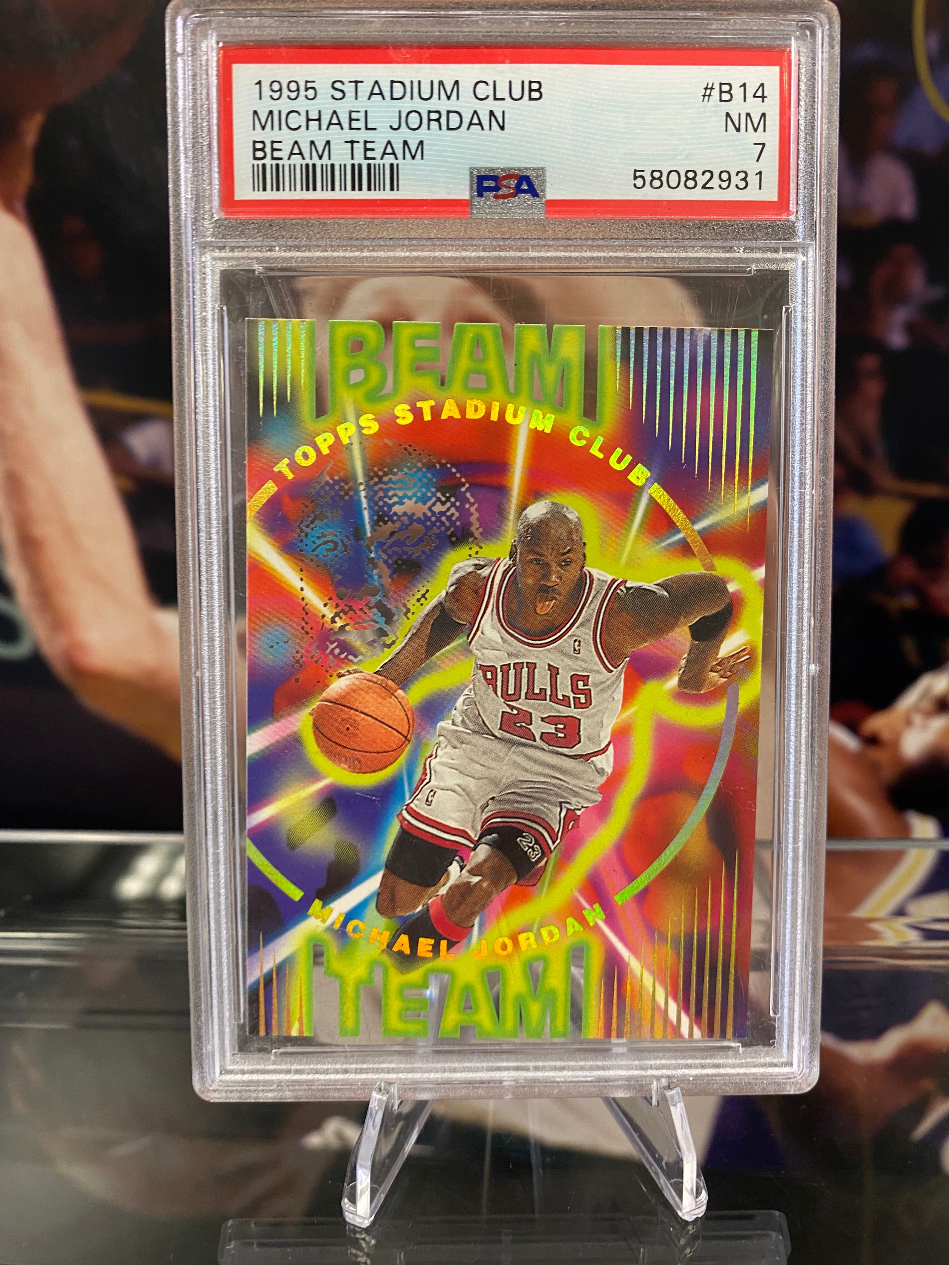 1995 Michael Jordan Stadium Club BEAM TEAM B#14 PSA 7 - SHIP TODAY